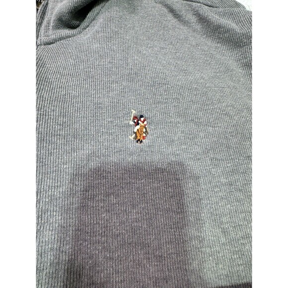 US Polo Association Men’s 1/4 Zip Pullover Grey Sweatshirt Size 3xl Estate Ribbe - Picture 5 of 8